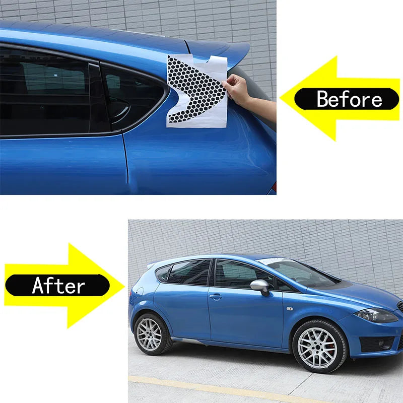 Calcomanías de vidrio para SEAT León MK2 2008-2012 paneles interiores triangulares frontales y traseros