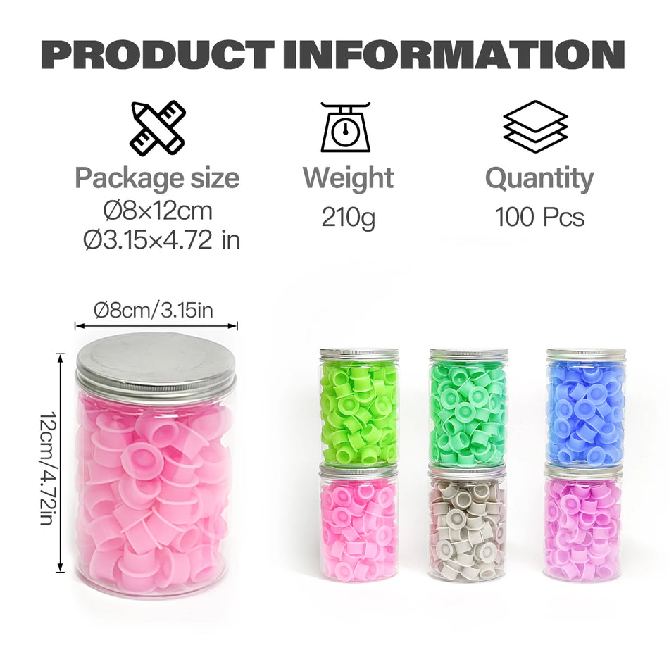 100 sztuk jednorazowych silikonowych kubków na tusz dla artystów tatuażu