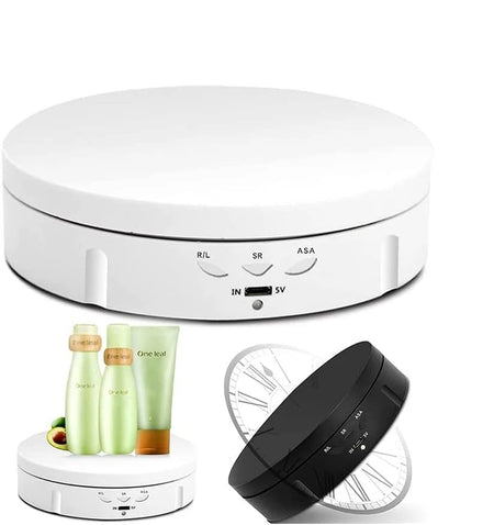 360-Degree Photography Turntable with Remote Control &amp; Motorized Display Stand 146MM White