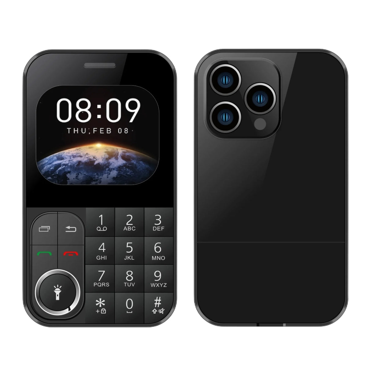 Super Slim Card Mobile Phone &ndash; Dual SIM and Big Button black / Standard