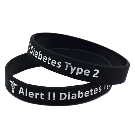 Type 2 Diabetes Medical Alert Bracelet &ndash; Waterproof Silicone Fitness Band TYC 1PC / CHINA / 18cm