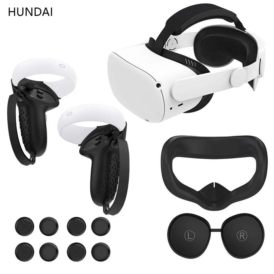 Protective VR Headset Cover and Controller Case with Grip for Oculus Quest