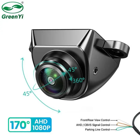 GreenYi AHD1080P 170 Degrees Fisheye Black Lens Car Front/Rear View Camera Vehicle Full HD Night Vision Waterproof Backup Camera by InterCyprus Trading Ltd