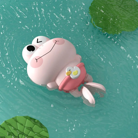 Floating Clockwork Frog Bath Toys for Kids - Fun Swimming Toy for Ages 3-6 Pink