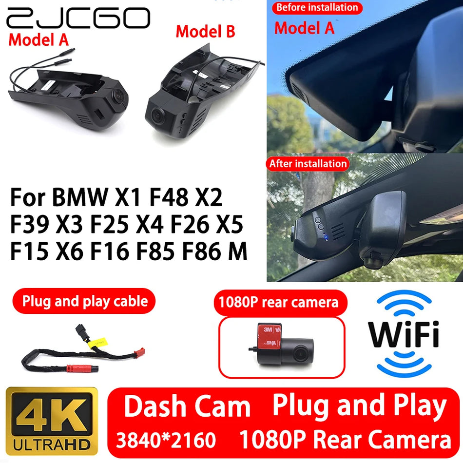 Vaizdo kamera 4K priekinė ir galinė su WiFi BMW X1 F48, X2 F39, X3 F25, X4 F26, X5 F15, X6 F16, F85, F86 M