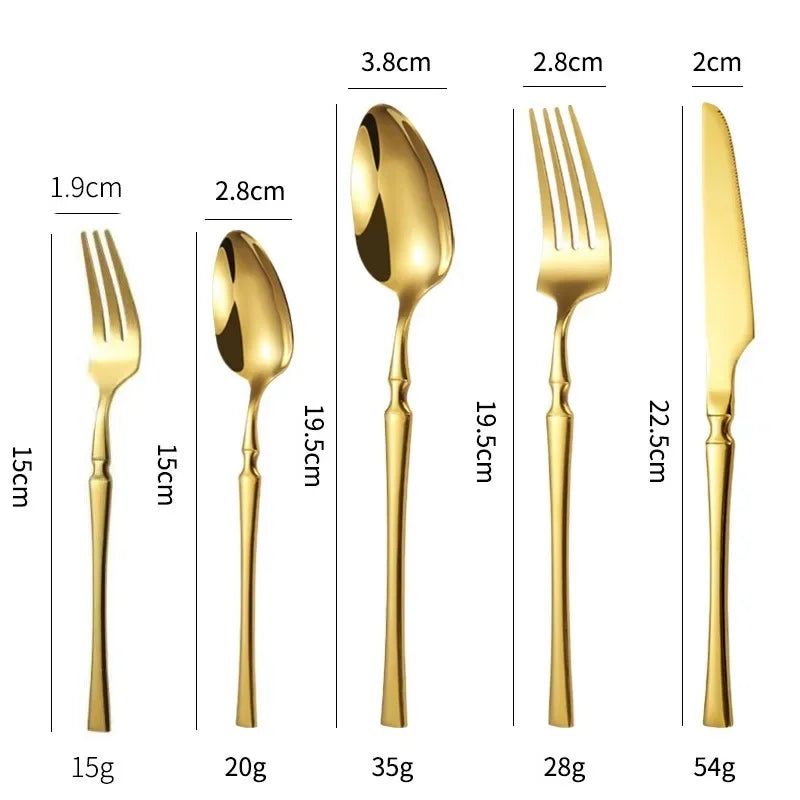 KNGZIC Dinnerware Set &ndash; Eco-Friendly Stainless Steel Flatware
