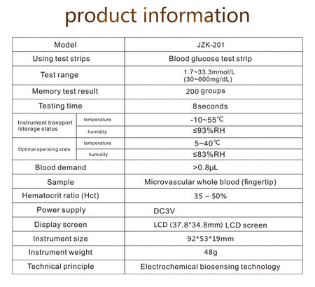 Blood Glucose Meter Glucometer &ndash; 50 Test Strips Included