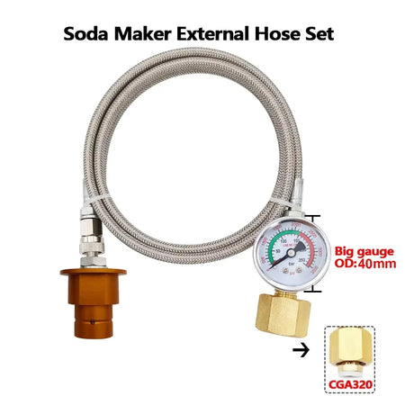 Soda Hose Kit Soda Maker Quick Connect &ndash; Flow Control Valve Gold CGA320 250bar-B