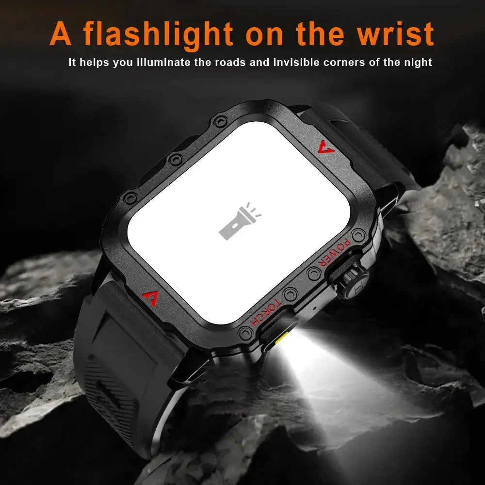LAXASFIT Smart Watch Bluetooth Talk LED Flashlight Outdoor