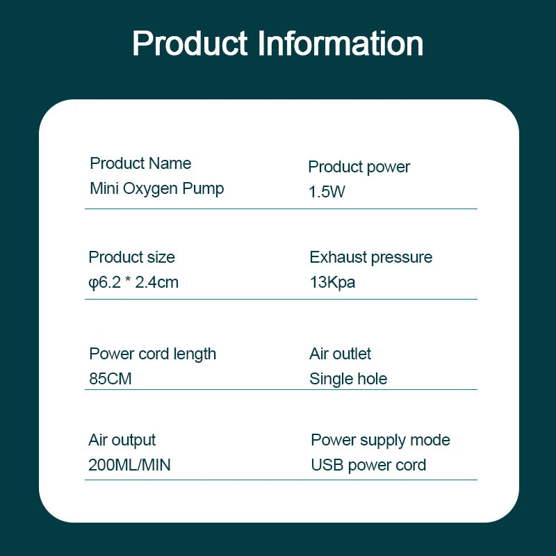 Ultra Silent 220V 1W Aquarium Air Pump - Low Noise Design