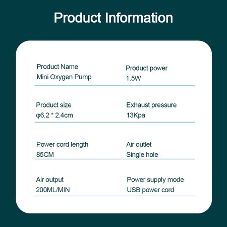 Ultra Silent 220V 1W Aquarium Air Pump - Low Noise Design