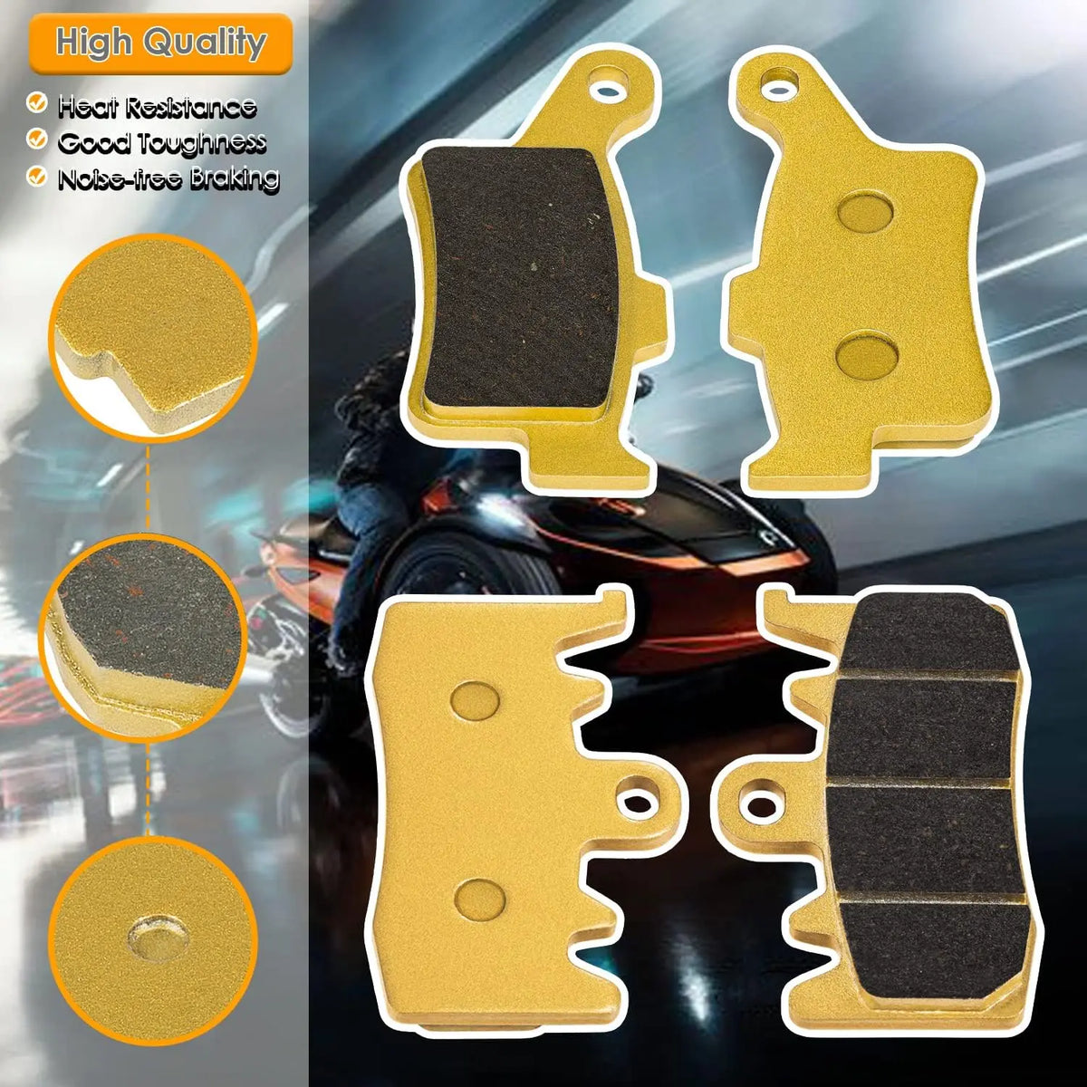 MX Spyder Front And Rear Brake Pads For 2008-2012 &ndash; Ceramic