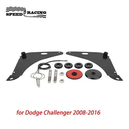 For Dodge Challenger 2008 2009 2010 2012 2013 2014 2015 2016 Black 82214260AC 82214260AB Hood Pins Kit by InterCyprus Trading Ltd