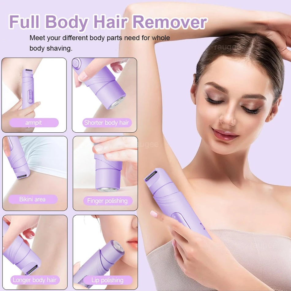 2-In-1 Electric Razor for Women, Body Epilator and Bikini Trimmer