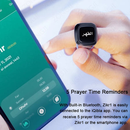 IQibla M02 Pro Smart Digital Tasbeeh Ring with Vibration Reminder