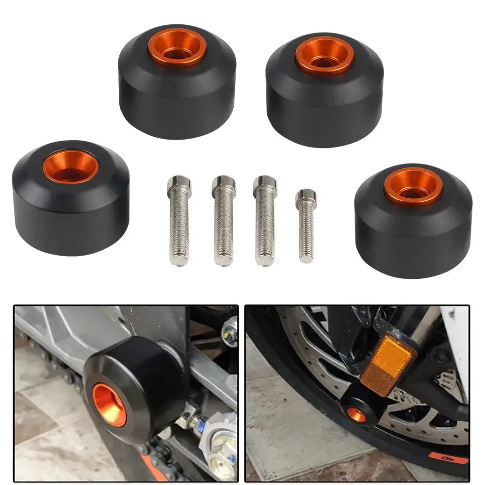 4Pcs Motorcycle Front&Rear Fork Wheels Frame Slider Crash Protector For KTM Duke RC 125 200 390 by InterCyprus Trading Ltd