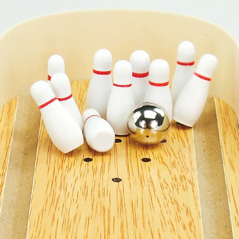 Mini Bowling Set - Desktop Stress Relief Game for All Ages