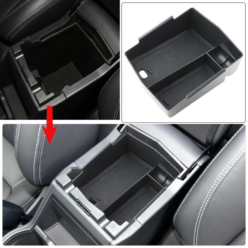 Bandeja organizadora de consola central para Subaru Forester de plástico ABS con alfombrilla antiarañazos