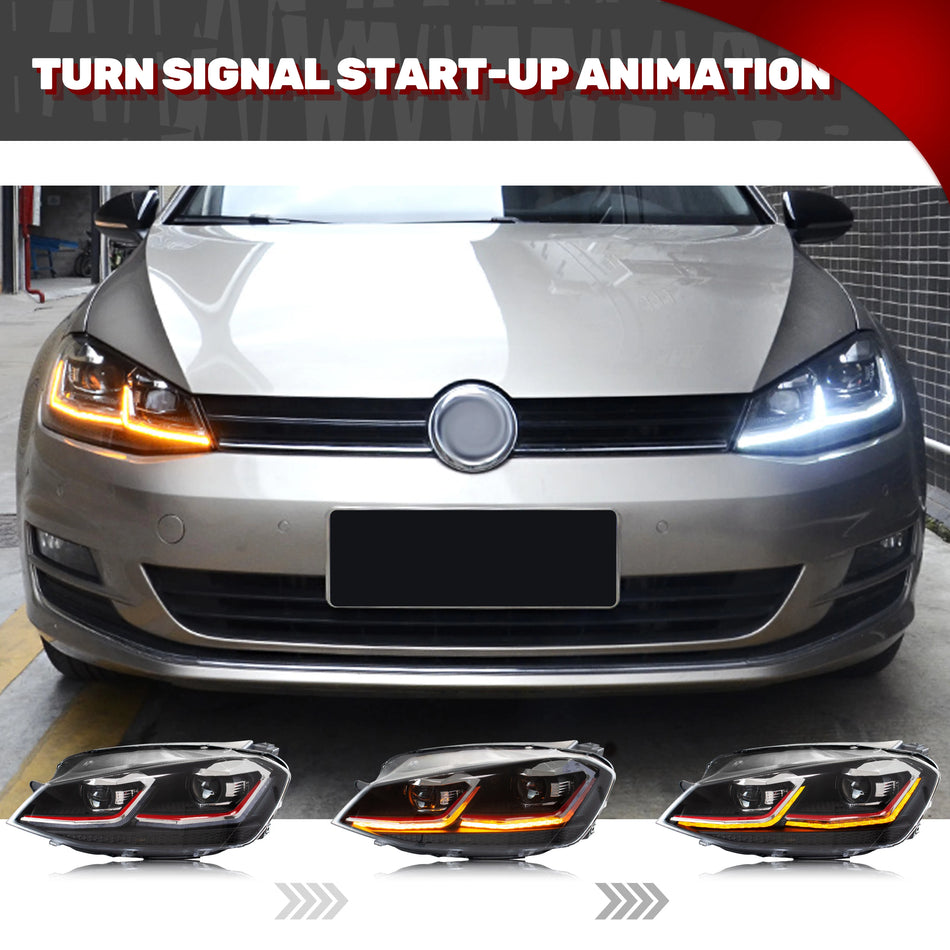 TD-0197D-HX LED žarometi za VW Golf 7 MK7 – Sequential