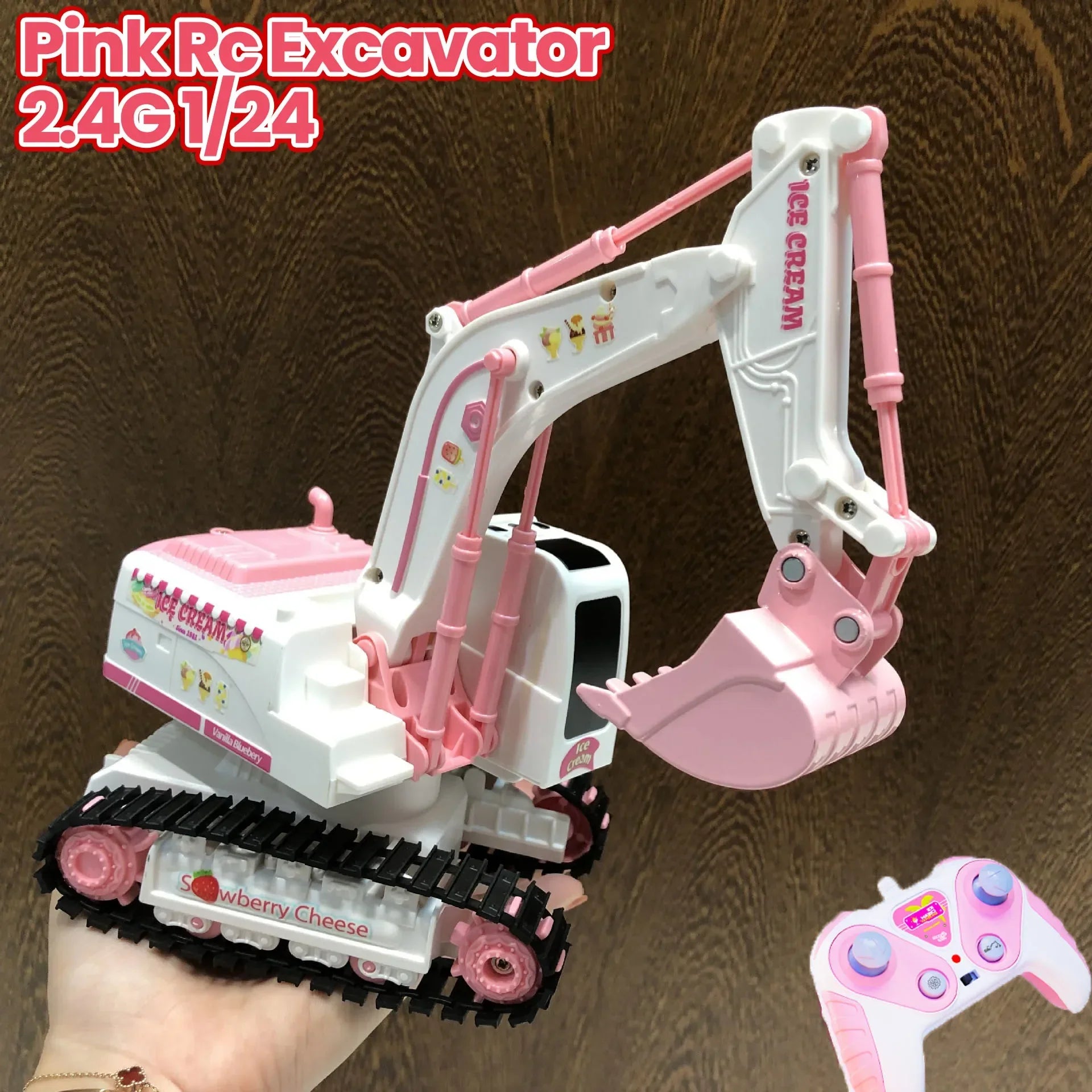 Pink RC Excavator for Girls 1/24 &ndash; Remote Control Digger
