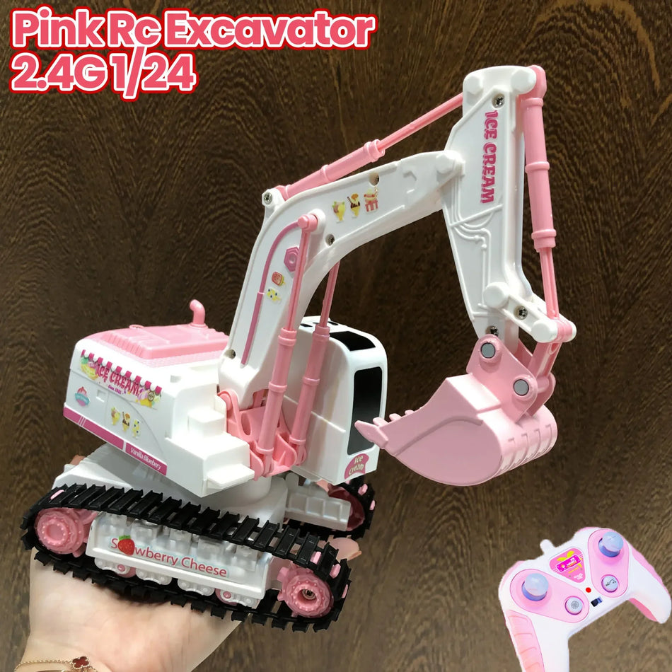 Pink RC Excavator for Girls 1/24 &ndash; Remote Control Digger