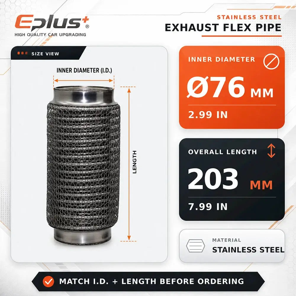 Universal Automotive Chain Link Mesh Exhaust Hose Stainless Steel Braided Flexible Bellows for Car Exhaust System Replacement by InterCyprus Trading Ltd