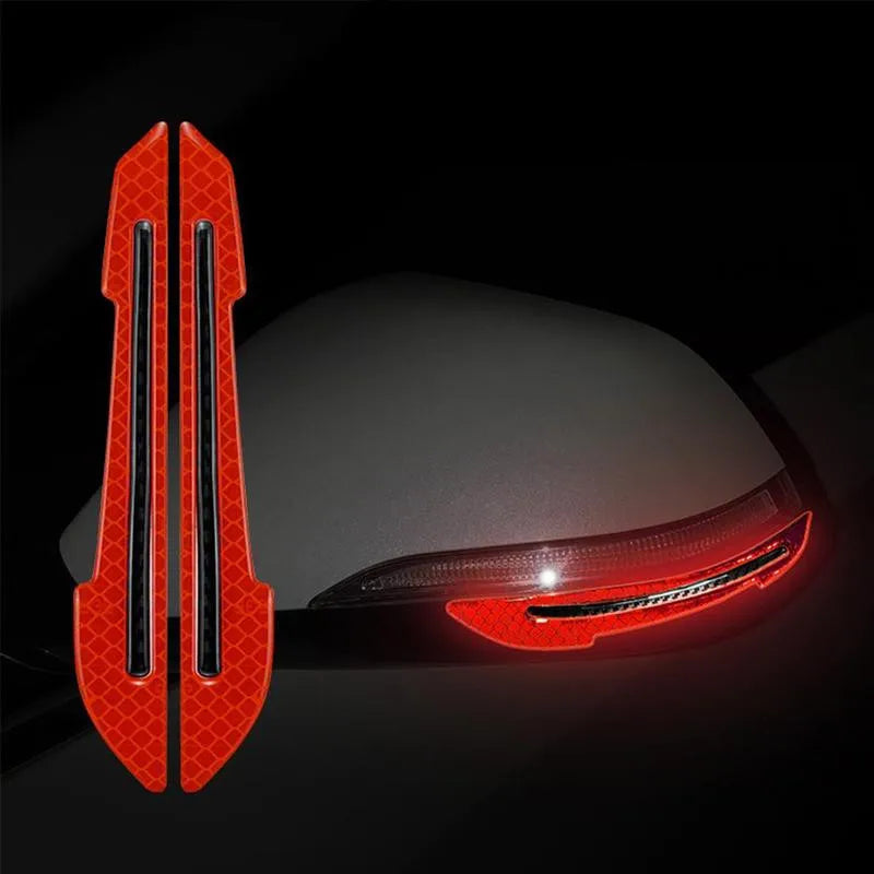 Car Wheel Hub Reflective Stripes Sticker - High Visibility 2pcs red