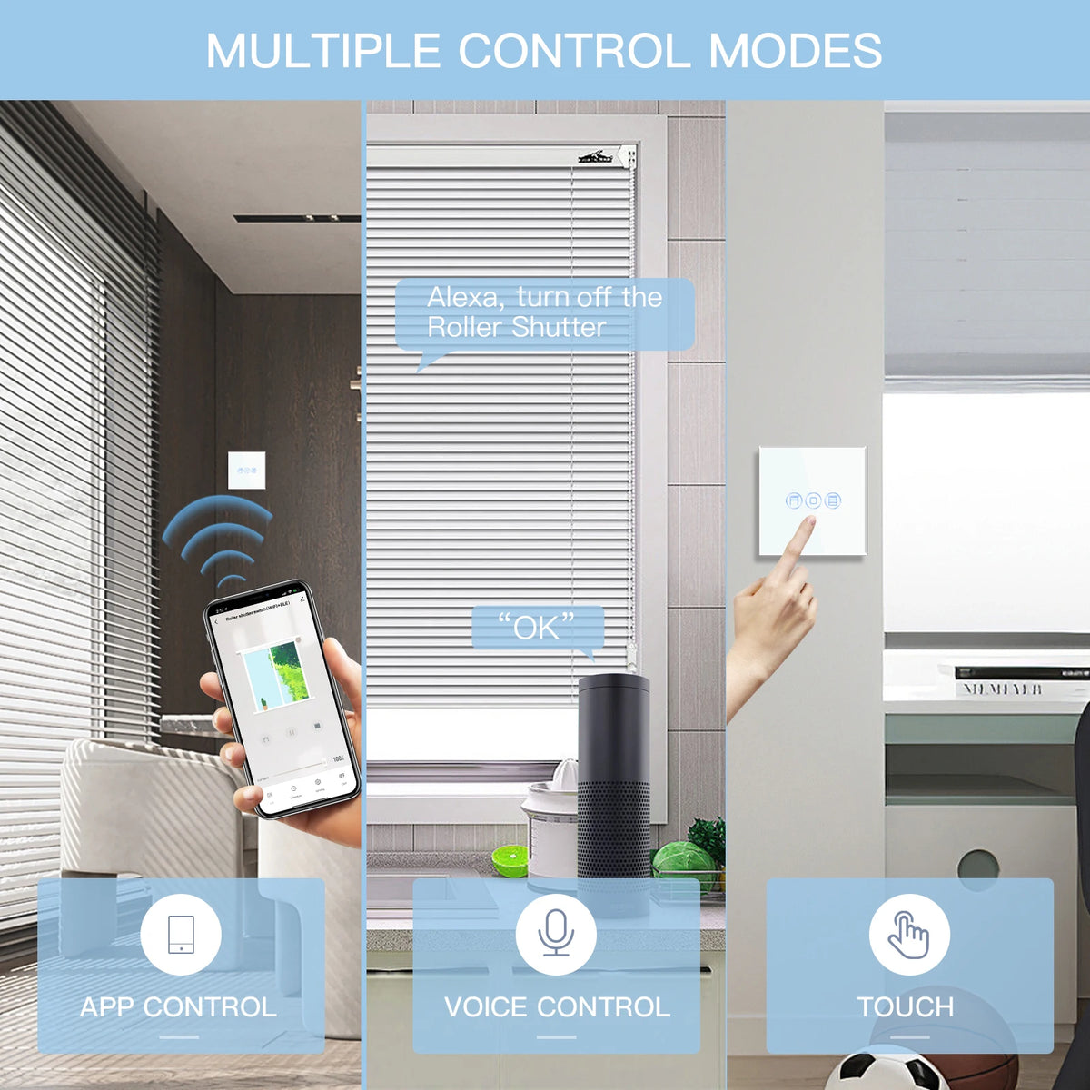 BSEED Smart Wifi Roller Shutter Switch with Voice Control