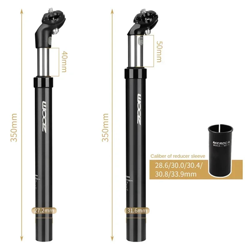 Подседельная труба с амортизацией Zoom для горного велосипеда, подседельный штырь из алюминиевого сплава