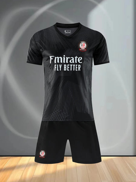 TOVIO Men's Breathable Football Uniform Set with Stylish Round Neck Top and Shorts