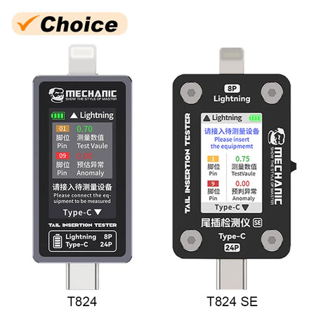 MECHANIC T-824 SE &ndash; Type-C Lightning Tail Insertion Tester with No Disassembly Current Power Checking