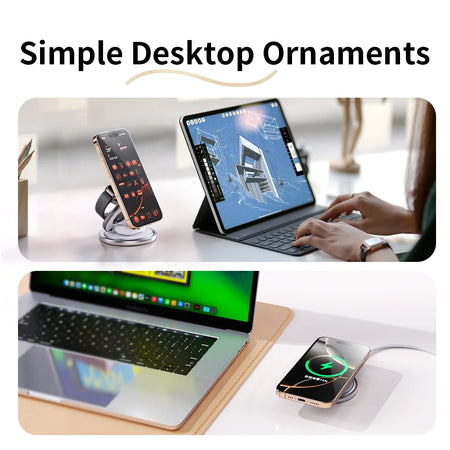 CrownQu 3 In 1 Magnetic Wireless Charger &ndash; Fast Charging With 360 Degree Rotation