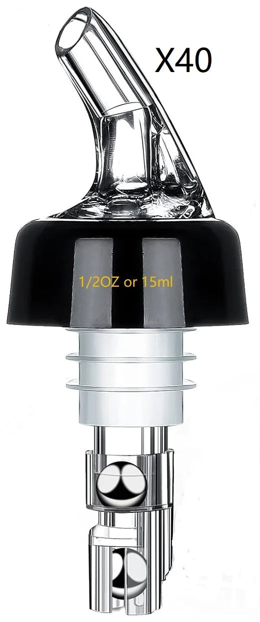 Automatic Measure Liquor Pourers &ndash; Durable Virgin Plastic 40PCS 15ml