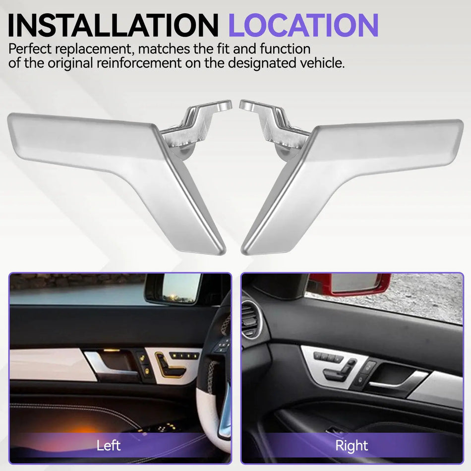 L+R Matte Silver Interior Opening Door Handle 2047202663 For Mercedes Benz W204 C-Class GLK 300 C180 C200 C300 by InterCyprus Trading Ltd