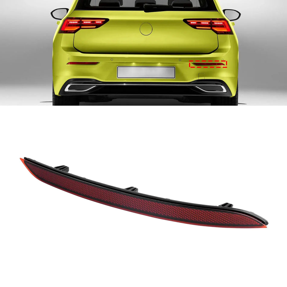 Right Side Red Rear Bumper Reflector Lens For VW Golf MK8 5H0945106 by InterCyprus Trading Ltd