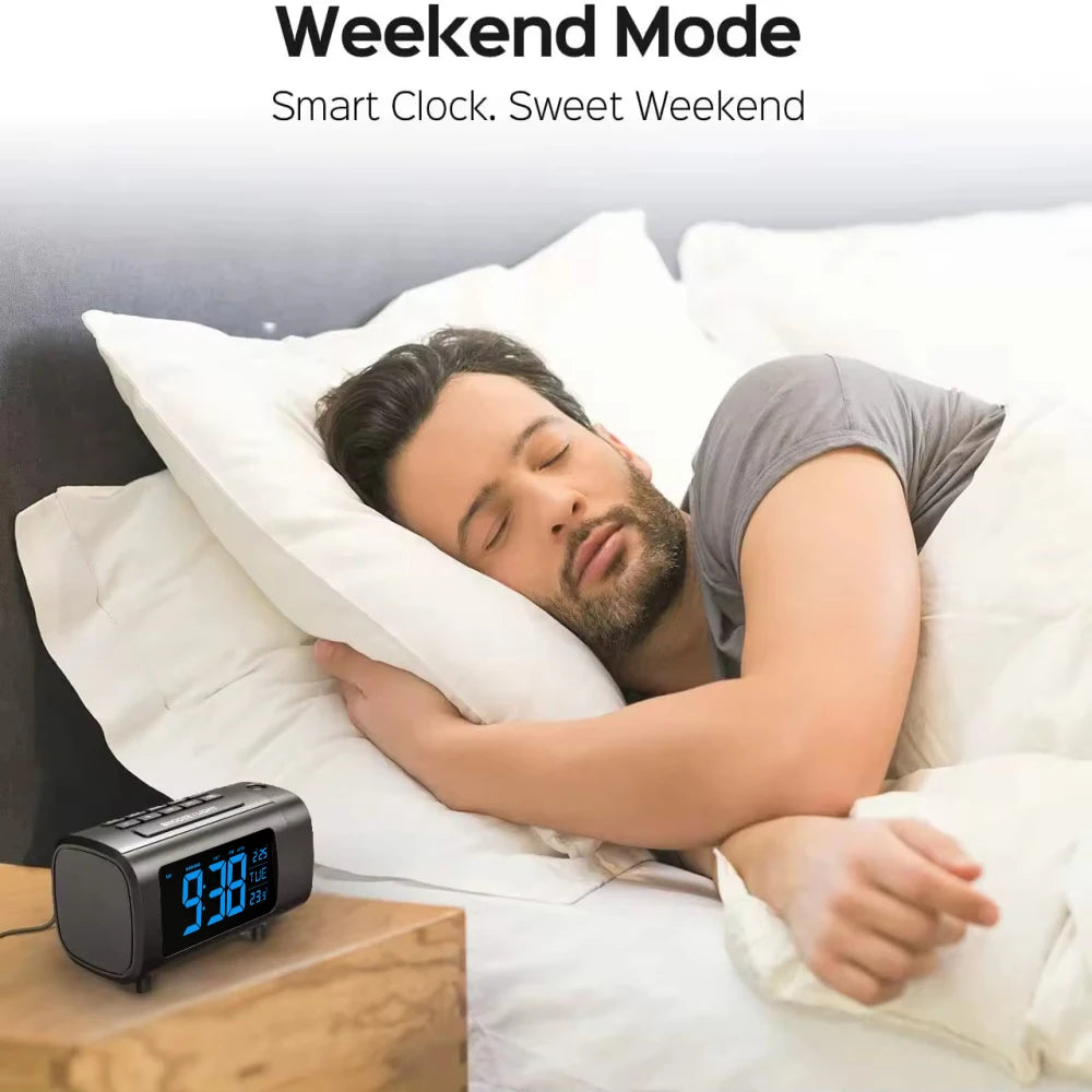 NOKLEAD Digital Projection Alarm Clock &ndash; Adjustable Dimmer Function