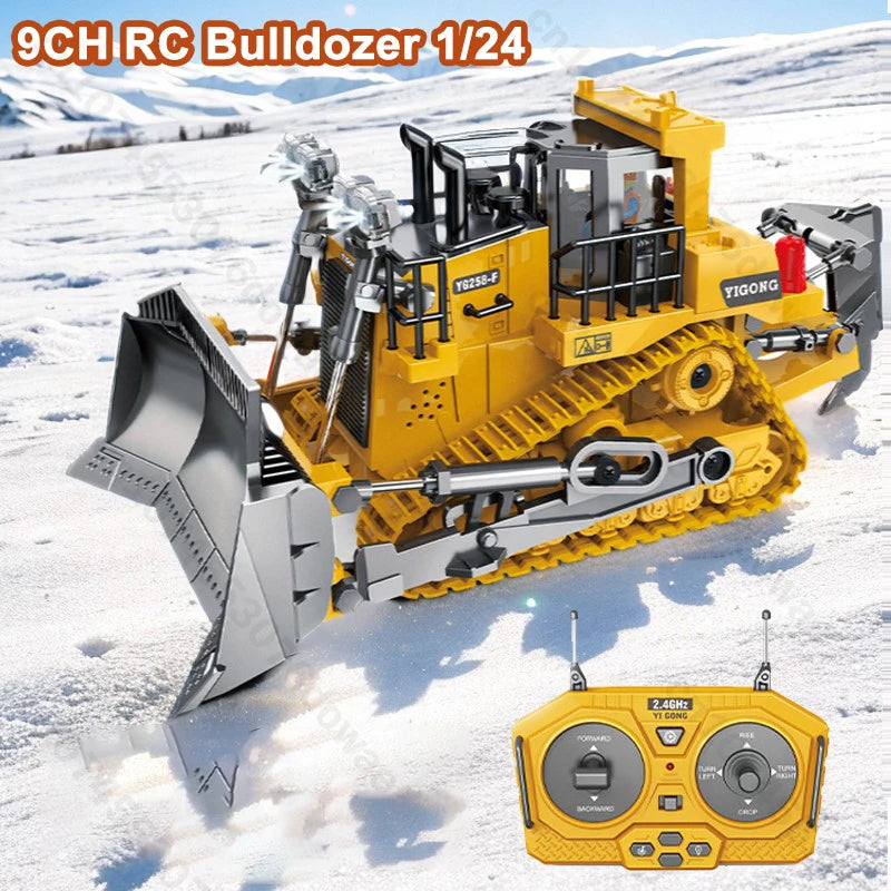 Conusea 1/24 RC Bulldozer rupsband met legering schop, 2.4GHz afstandsbediening