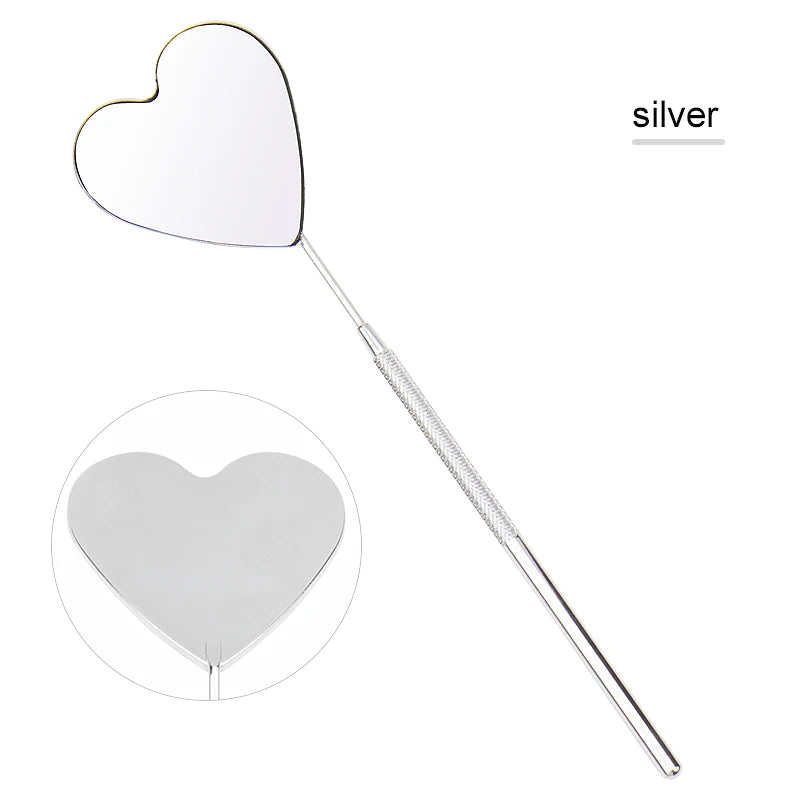 Stainless Steel Long Handle Eyelash Extension Checking Mirror AA286-06