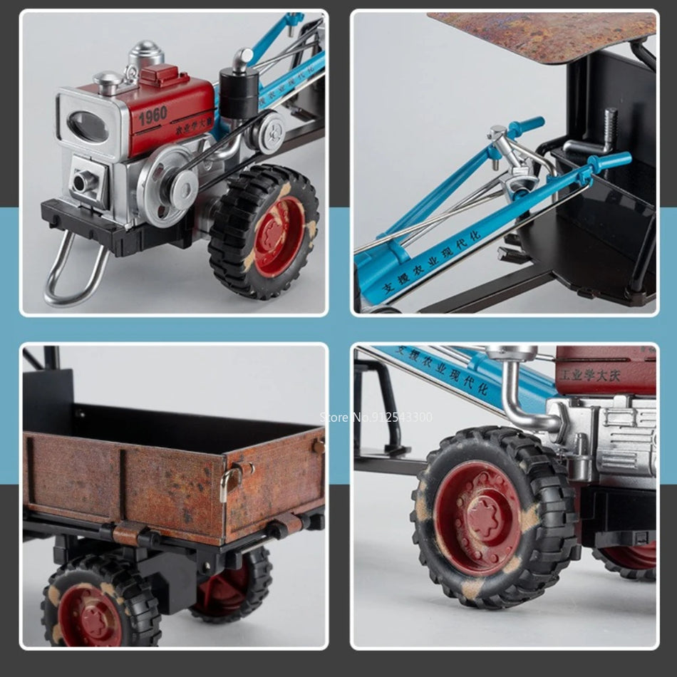 Diecast traktor igrača s pomičnim zadnjim vedrom, lučmi in zvokom