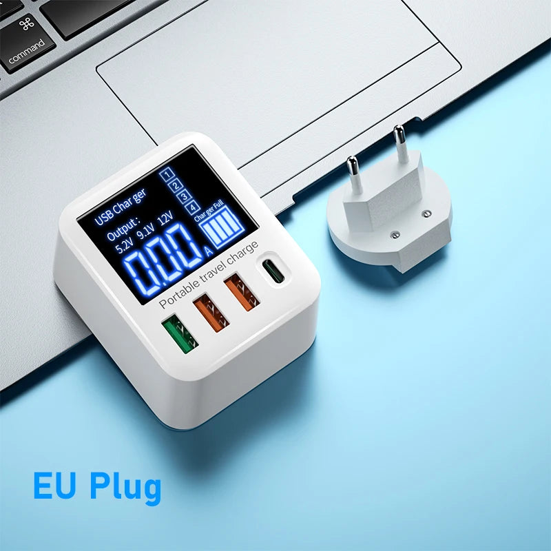 TOPZERO 40W Quick Charge 3.0 USB Charger &ndash; Fast Charging with LCD Display 40W with PD3.0 / UK Plug
