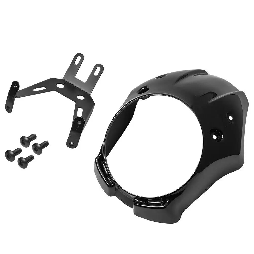 Gloss Black Motorcycle Front Headlight Fairing Cover Mask &ndash; Enhanced Protection for Honda Rebel CMX 300 500