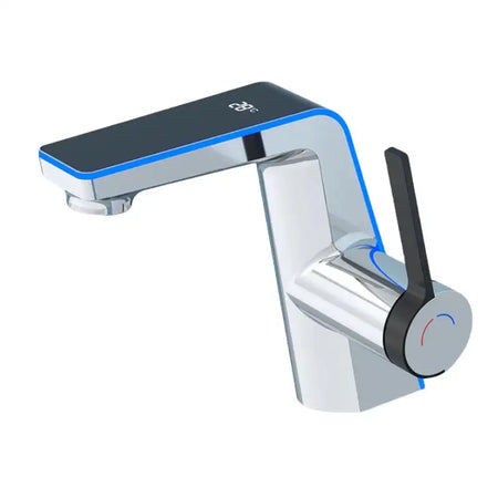 High-end Temperature Display Basin Faucet LED Light 2 Modes Sprayer Hot Cold Water Sink Mixer Wash Tap Single Hole For Bathroom Chrome / spain / include 60cm hose