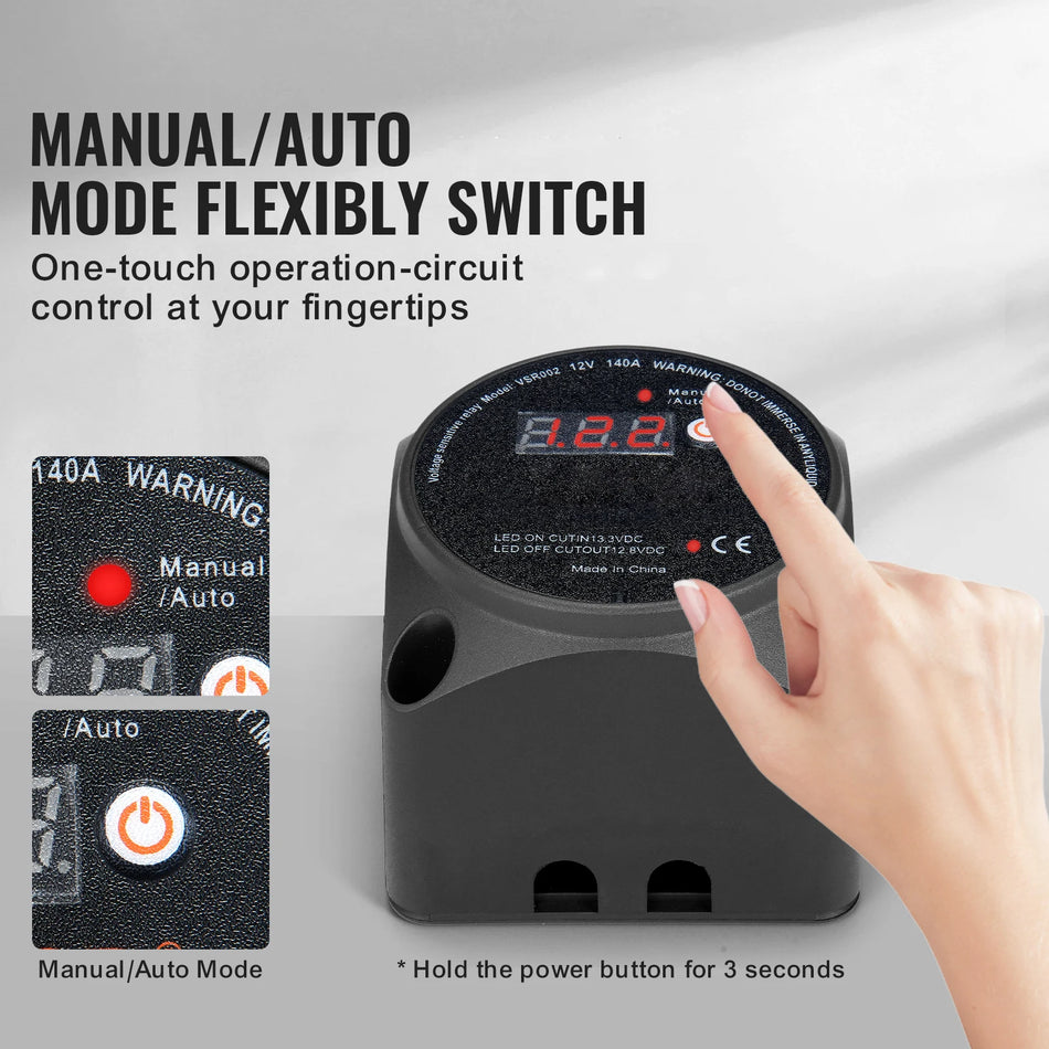 12V 140A Dvojni Izolator Baterij S Kitom Z LCD VSR