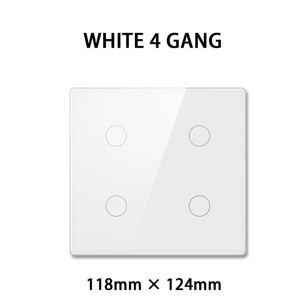 Brazilian Smart Touch Wall Switch - 4/6/8 Gang WiFi Voice Control white 4 gang 1