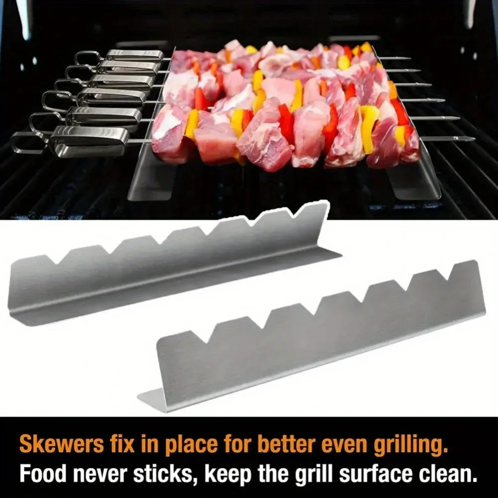 Skewers Holder Set with 6 Slots for Easy BBQ Display