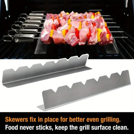 Skewers Holder Set with 6 Slots for Easy BBQ Display