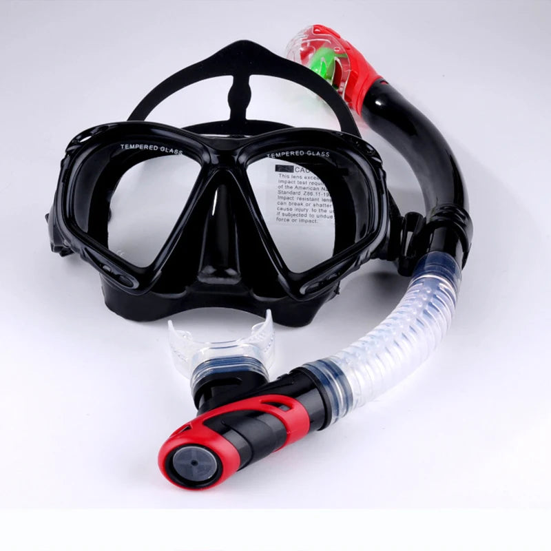 QYQ Professional Diving Mask Set &ndash; Waterproof Full Dry Snorkel System black / CN