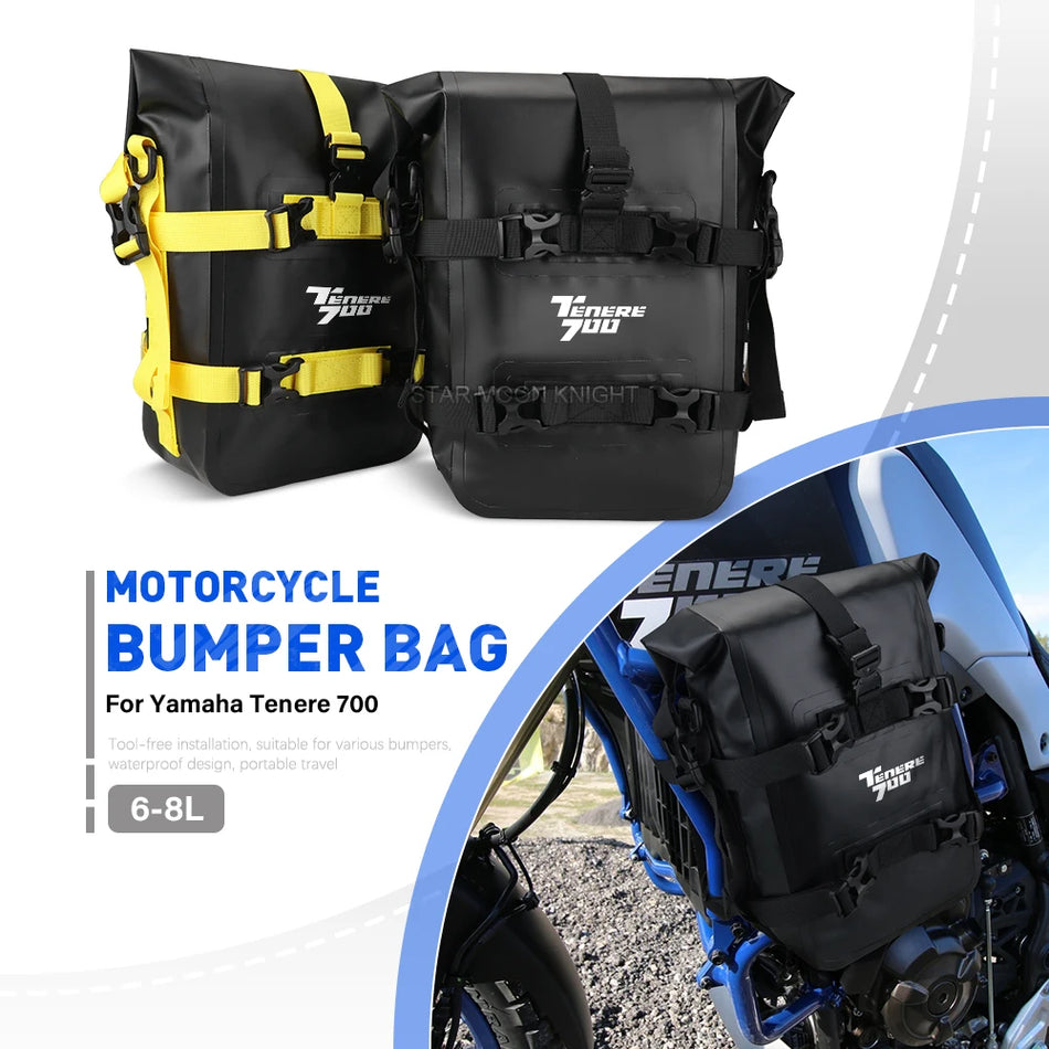 Τσάντα Προφυλακτήρα Μοτοσυκλέτας Yamaha Tenere 700 Αδιάβροχη TPU, Μπάρες Πρόσκρουσης Πλαισίου Αποθήκευση για Εργαλεία και Εξοπλισμό