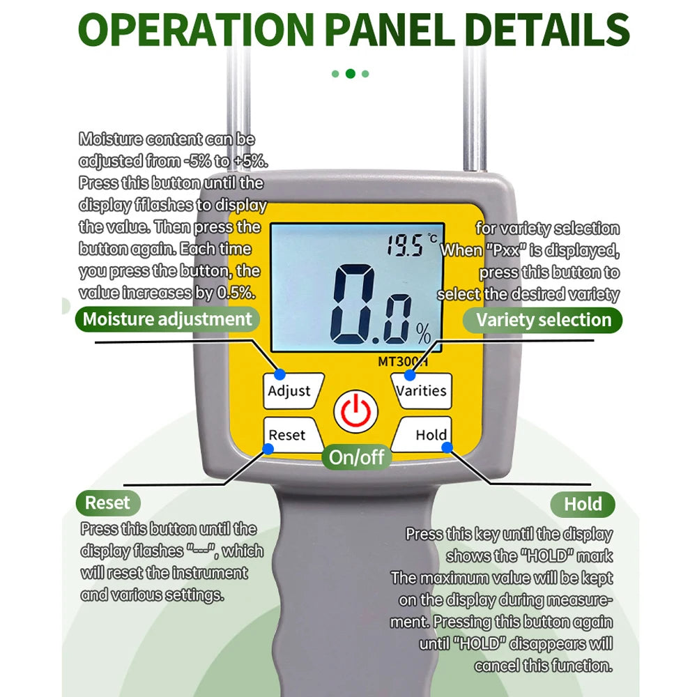 3-Digital LCD Digital Display Hay Moisture Meter &ndash; Backlit