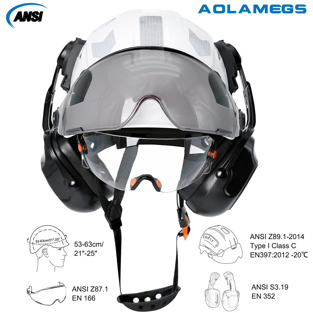 CE Construction Safety Helmet 4AQM0226 &ndash; Integrated Visor